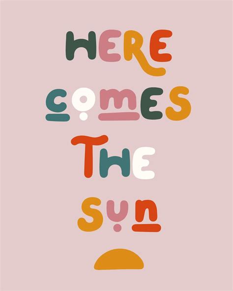 Here Comes the Sun Print Printable Wall Decor Colorful Wall | Etsy