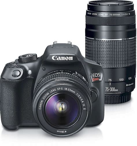 Canon EOS Rebel T6 Two Zoom Lens Kit 18-megapixel DSLR camera with Wi ...