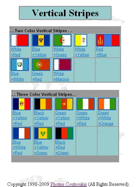 Vertical Stripes Flag Identifier Printable page