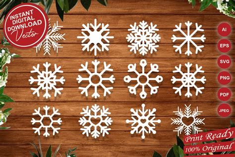 Christmas Snowflake Set, Papercut Snowflake, Laser Cut