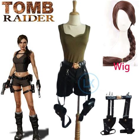 Tomb Raider Lara Croft Cosplay Costume With Bag Halloween Cosplay ...