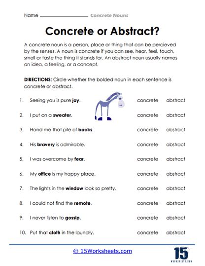 Concrete Nouns Worksheets - 15 Worksheets.com