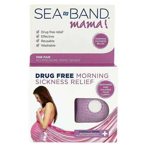 SeaBand Mama Morning Sickness Relief Acupressure Wrist Bands - 1 Pair ...