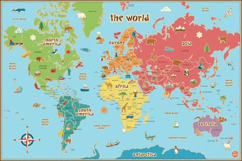 Free Blank Printable World Map For Kids & Children [PDF]