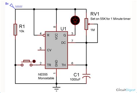 1 Minute, 5 Minute, 10 Minute and 15 Minute Timer Circuit Diagram using ...