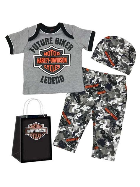 Harley-Davidson Baby Boys' Camo Newborn 3-piece Gift Set w/ Gift Bag ...