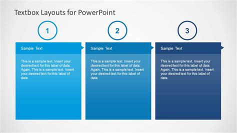 3 Column Text Boxes Slide Design for PowerPoint with Numbered List ...