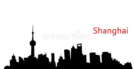 Silhouette Shanghai Skyline Stock Image - Image of empire, shadow: 23549845