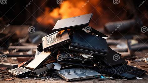 Electronic Waste Ready To Recycle. Pile of Mixed Electronic Waste, Old ...