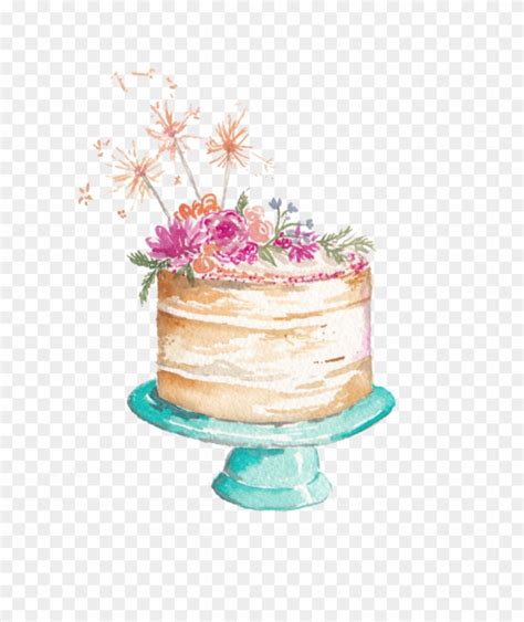 Watercolor Cake Logo Png - PNG - Free transparent image