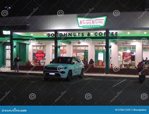 A Krispy Kreme Franchise at Night Editorial Stock Image - Image of fast ...