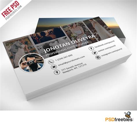 Freebie : Professional Photographer Business Card PSD on Behance