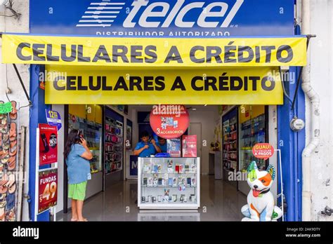 Mobile phone shop Telcel , Merida Mexico Stock Photo - Alamy