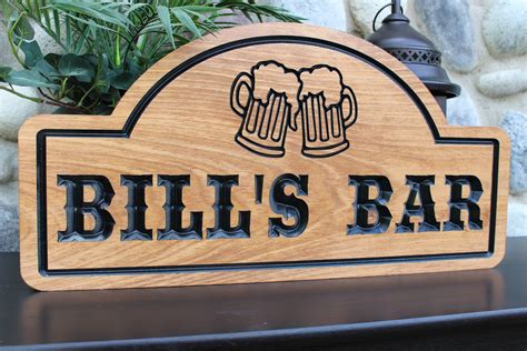 Personalized bar sign-custom bar sign-pub bar signs-home bar decor-wood ...