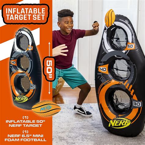 NERF Inflatable Target Set - Proshot Kids Football + Black/Orange/Gray ...