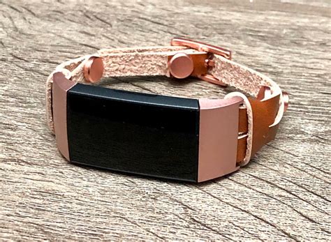 Bronze Leather Fitbit Charge 3 Band Double Wrapped Rose Gold | Etsy