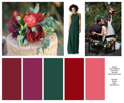 My ideal color palette. Bridesmaids will wear hunter green (dress from ...