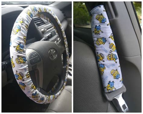 Minion Car Accessories Set Steering Wheel by KerrasCreationsShop