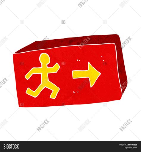 Cartoon Exit Sign Vector & Photo (Free Trial) | Bigstock