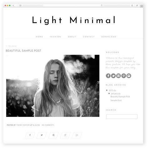 Free Blogger Template - Light Minimal