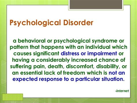 Psychological disorders