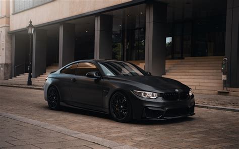 Download wallpapers 2022, BMW M4, 4k, exterior, matt black coupe, black ...