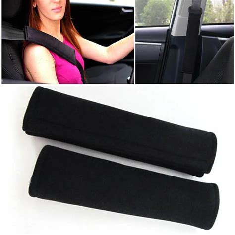 Black Universal Soft Car Seat Belt Shoulder Strap Cushion Pads Outdoor ...