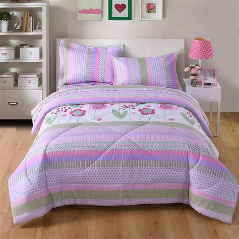 MarCielo 1 Piece Comforter Set Twin with Fitted Sheet and Flat Sheet ...