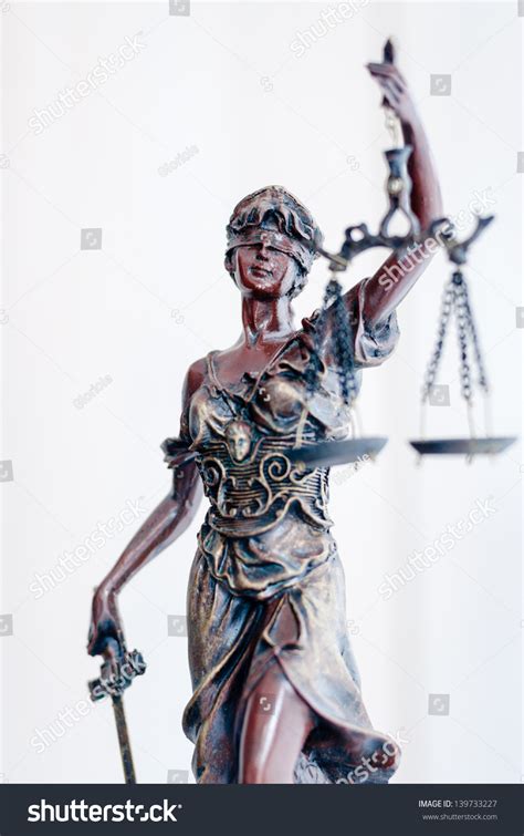 Themis Bronze Goddess Statue Holding Scales Stock Photo 139733227 ...