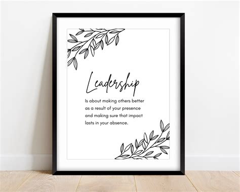 Leadership Quote, Inspirational Quotes, Printable Art, Office Decor ...