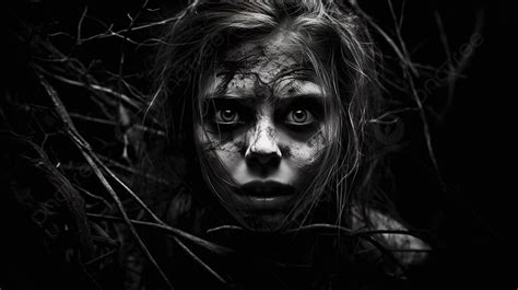 Dark Wallpaper With Scary Girl Background, Creepy Black And White ...