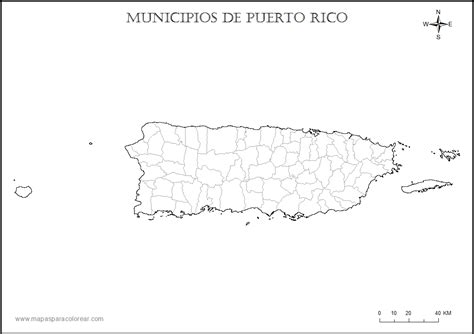 Mapas de Puerto Rico para colorear