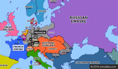 Map Of Europe 1870 - Zone Map