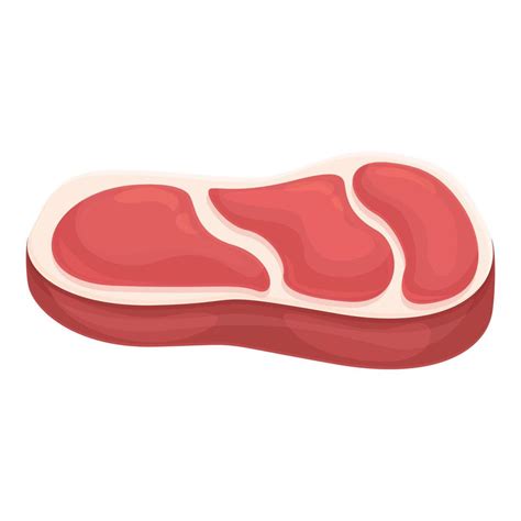 vector de dibujos animados de icono de comida de bistec. carne de cerdo ...