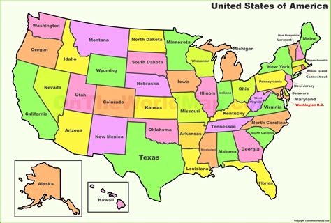 A Map Of The United States With Names | Map Of the United States