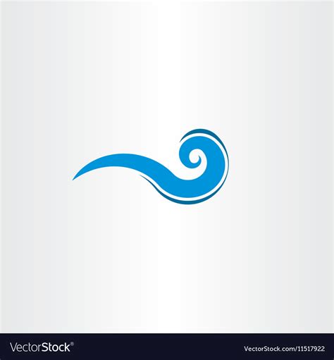 Water wave flow icon symbol logo sign Royalty Free Vector