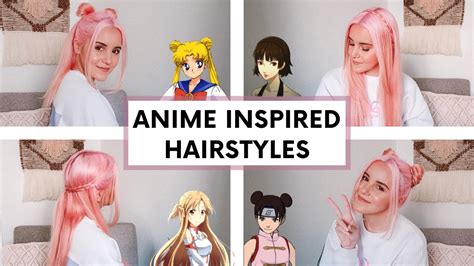 4 EASY ANIME INSPIRED HAIRSTYLES - YouTube