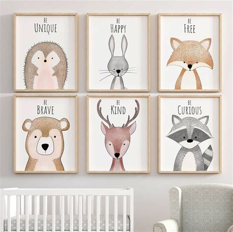 Woodland Nursery Wall Art Décor Nursery Art Nursery Print - Etsy ...