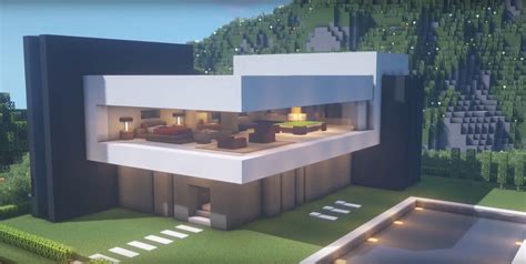 Minecraft Contemporary house Ideas and Design