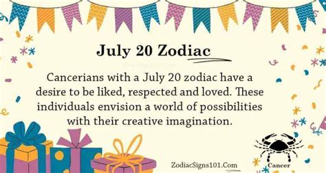 July 20 Zodiac is a Cusp Cancer and Leo, Birthdays and Horoscope