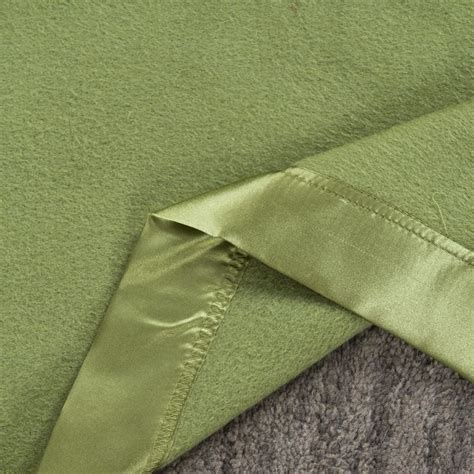 Silk Fleece Blanket With Charmeuse Border Green