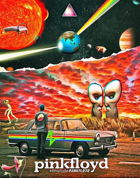 a man standing next to a car in front of an alien landscape