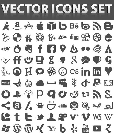 Free Vector Social Media Icons Set | Icons | Graphic Design Junction