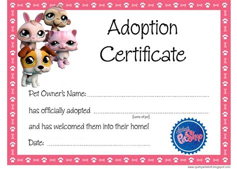 Toy Adoption Certificate Template – Sample.gelorailmu.com