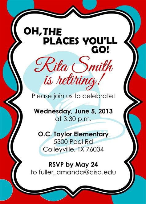 Retirement Invitation Template Free Retirement Party Invitations ...