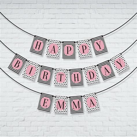 Personalised Name Happy Birthday Banner. Personalized Birthday - Etsy