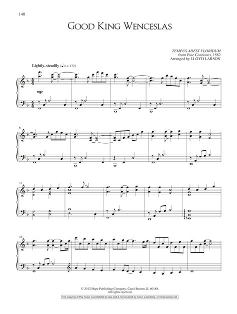 Good King Wenceslas by Lloyd Larson Sheet Music for Piano Solo at Sheet ...