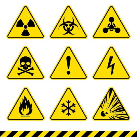 Premium Vector | Warning signs set danger icons