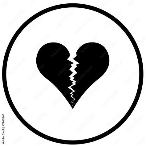 broken heart symbol Stock Vector | Adobe Stock