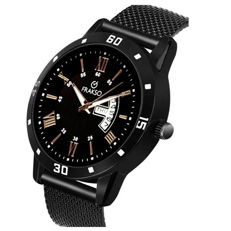 Black Dial & Black Strap Analog Watch For Men – Frakso™